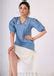 Powder blue cotton top with scalloped collar & embroidery - Skirt Opti ...