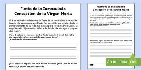 Guía de actividad: La fiesta de la Inmaculada Concepción