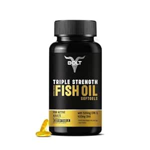 Bolt Triple Strength Omega-3 Fish Oil 1300mg Capsules (30 Softgel ...
