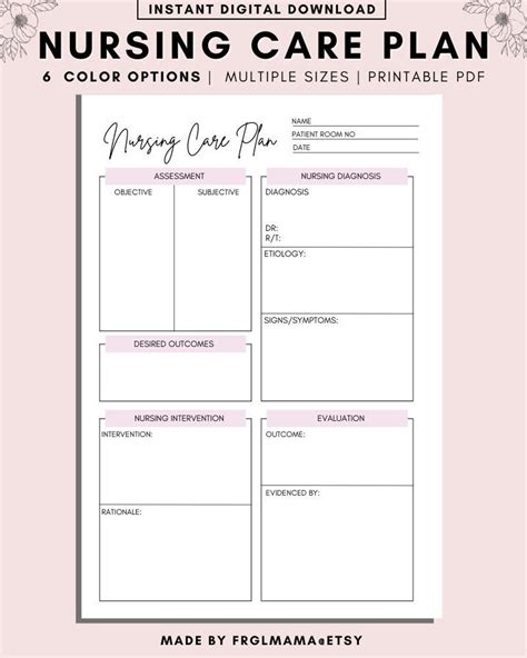 Blank Care Plan Templates For Nursing | Fanny Printable