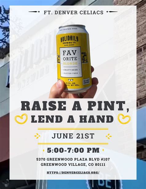 Raise a Pint, Lend a Hand, 5370 Greenwood Plaza Blvd, Englewood, CO ...