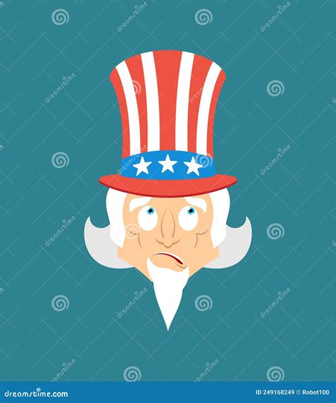 Uncle Sam Confused Emoji Oops. Man Perplexed Emotions. Uncle Sam Surprise Stock Vector ...