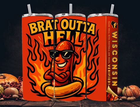 Brat Outta Hell 20oz Stainless Steel Tumbler – Wisconsin Humor Edition - Found In Wisconsin