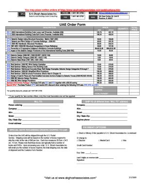 Fillable Online UAE Order Form - SK Ghosh Associates Fax Email Print ...