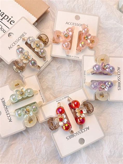 5pcs/Set Boho Style Floral Dopamine Decor Hair Clips, Fashion Sweet ...