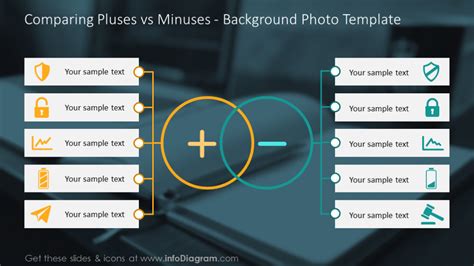Plus and Minus Comparison PowerPoint Template (Pros Cons Slide)