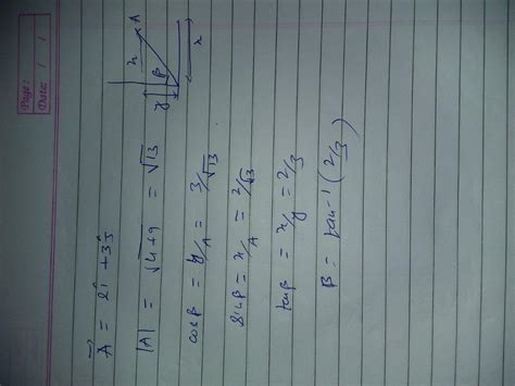 The angle made by the vector Ā=2î +3j with x-axis and y-axis ...