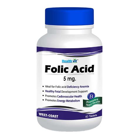 Healthvit Folic Acid 5 mg, 60 Tablets Price, Uses, Side Effects ...