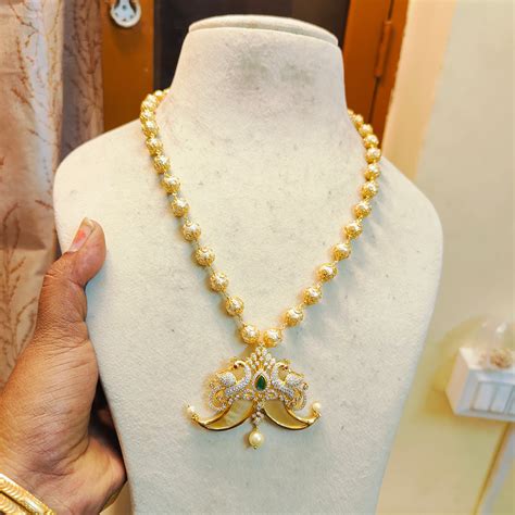 Peacock pendant puligoru chain – Kankanam - South India Jewellery