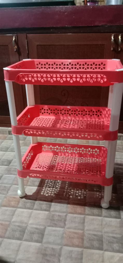 Kolorr Florina 3 Rack Medium Size Trolley Kitchen Storage Cart with ...