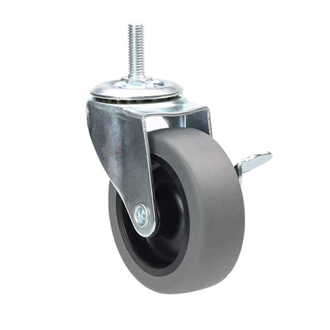 YEEMIGO 3 Inch Swivel Stem Casters with Safety Dual Locking, M8-1.25×1 ...