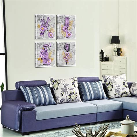 Buy LevvArts Hair Salon Wall Art Glam Fashion Haircut Tools with Purple ...
