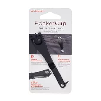 KeySmart Deep Carry Pocket Clip - Add On Accessory for KeySmart Key ...