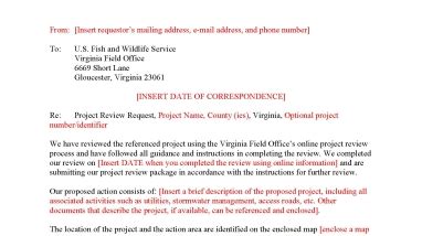 Online Project Review Request Letter for Virginia | FWS.gov