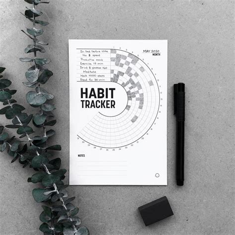 Minimalist Habit Tracker PRINTABLE // Monthly Habit Tracking & - Etsy India