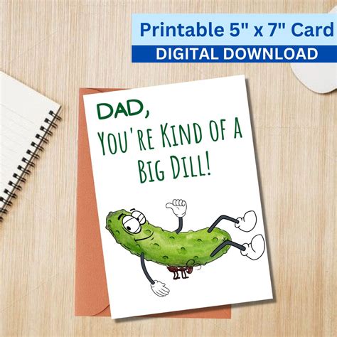 Funny 5x7 Printable Father's Day Greeting Card Puns Dad Instant ...