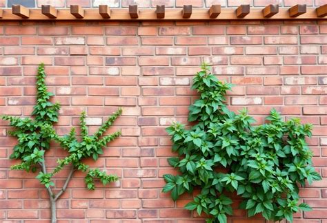 Image brick wall with a trellis | Premium AI-generated image