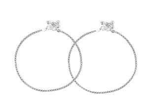 Paavni 92.5 Sterling Silver Evil Eye Anklets, a stylish pair designed ...
