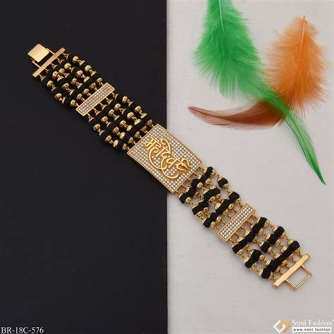 Mahadev with diamond awesome gold plated rudraksha bracelet for men ...