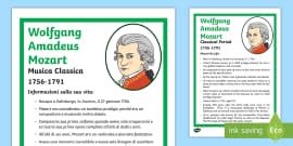 Wolfgang Amadeus Mozart Word Mat (teacher made) - Twinkl