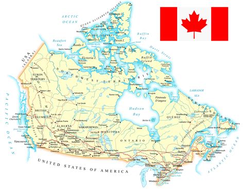 Canada Physical Map - Guide of the World