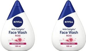 NIVEA MILK DELIGHT SENSITIVE SKIN FACE WASH 100 ML X 2 ROSE Face Wash ...