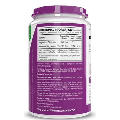 Magnesium Glycinate Supplement - High Absorption by HealthyHey ...