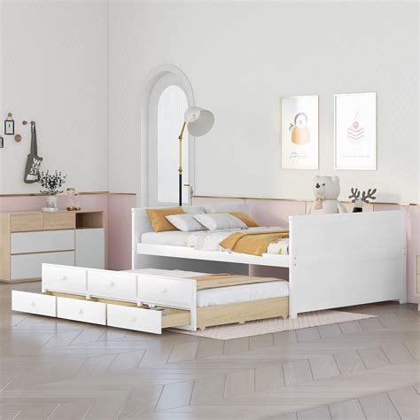 Buy Harper & Bright Designs Full Size Daybed with Trundle and Storage ...