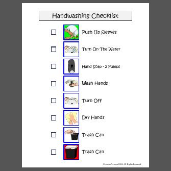 Image result for Hand Washing Checklist