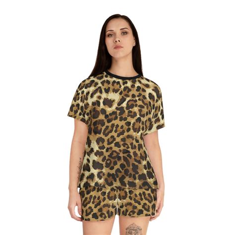 Women's Pajamas Shorts and Top Set Leopard Print Set Women's Pajama Set ...