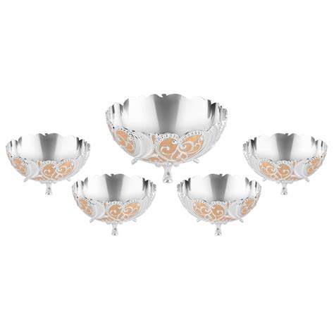 1 Big+4 Small Enamel Round Bowls Peach – Momentz