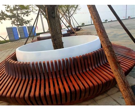 菠萝格木艺玻璃钢树池坐凳_玻璃钢树池坐凳 - 欧迪雅凡家具