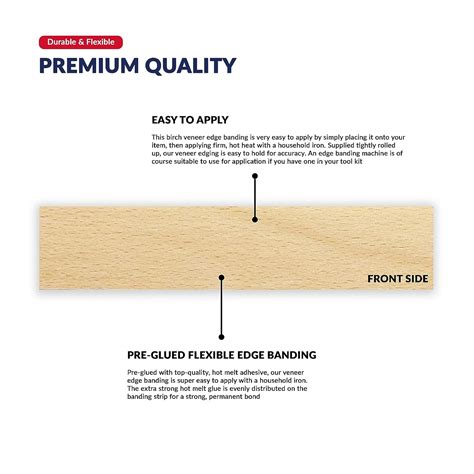 UNMAR Birch Wood Veneer Edge Banding 5/8 inch x 25 ft Pre India | Ubuy
