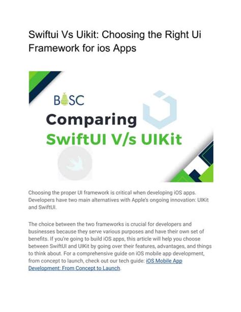 Image result for iOS UIKit Swiftui Comparative