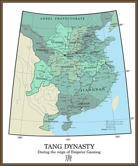 Map of the Tang Dynasty in the year 680 : r/mapmaking