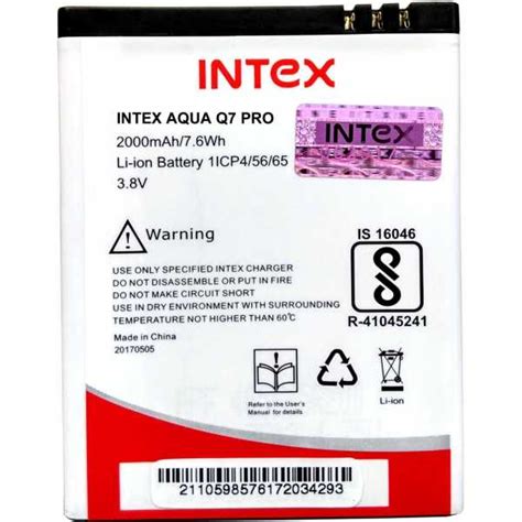 Intex Aqua Q7 Pro 2000mAh Battery Price in India, Specs, Reviews ...