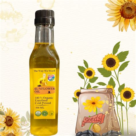 Sunflower Oil - Cold Pressed - 100% Natural, Unfiltered & Rich in ...
