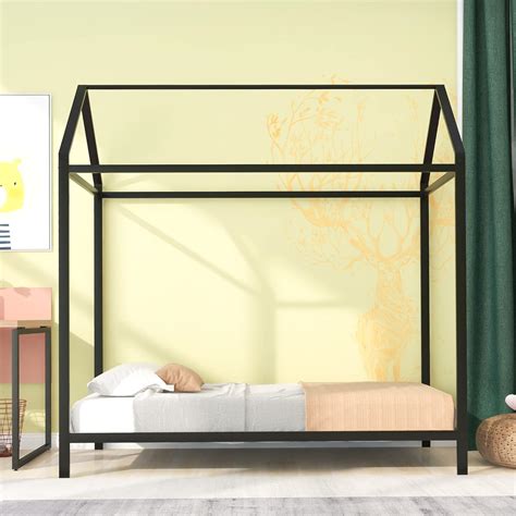 Buy CITYLIGHT House Twin Bed for Kids, Metal Twin Platform Bed with ...