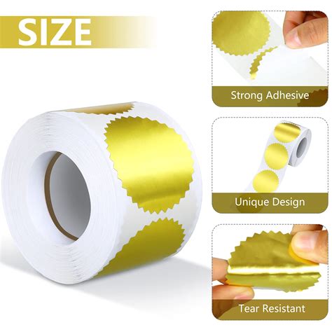 500 Pieces Certificate Wafer Embossing Seal Stickers Starburst Labels ...