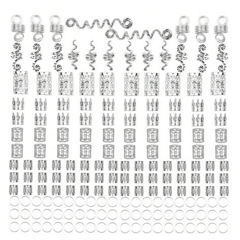 180 Pieces Dreadlock Hair Accessories Celtic Loc Jewelry Hair Cuffs For ...