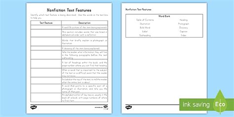 Image result for Text Features Matching Activity