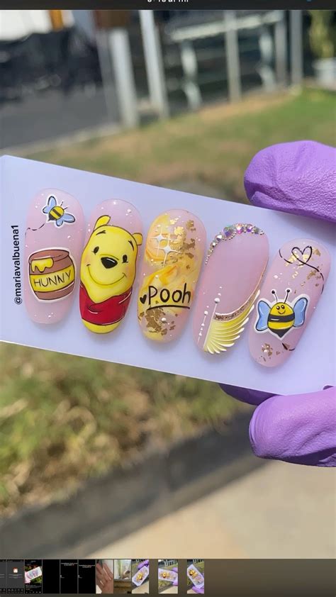 Winnie the pooh nails ️🥰🌈 | Nail art disney, Funky nails, Tie dye nails
