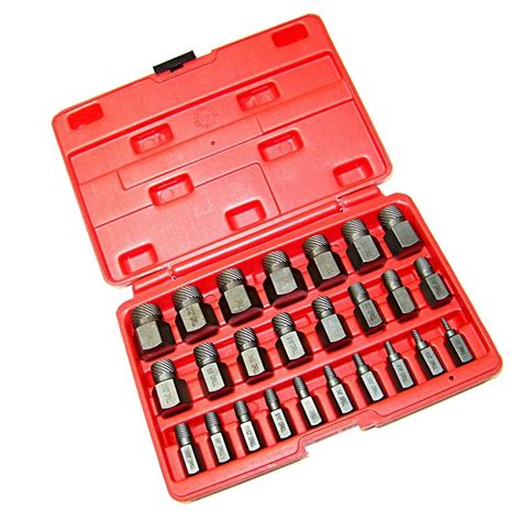 Buy 25Pcs Screw Extractor Set, Hex Head Multi-Spline Easy Out Bolt ...