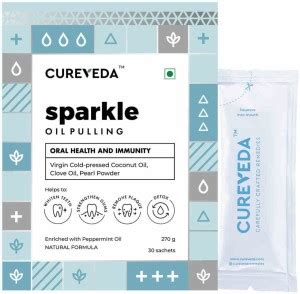 Cureveda Sparkle Oil Pulling for Mouth, Healthy Teeth & Stronger Gums ...