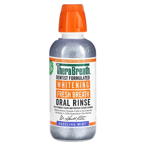 TheraBreath, Whitening Fresh Breath Oral Rinse, Dazzling Mint, 16 fl oz ...