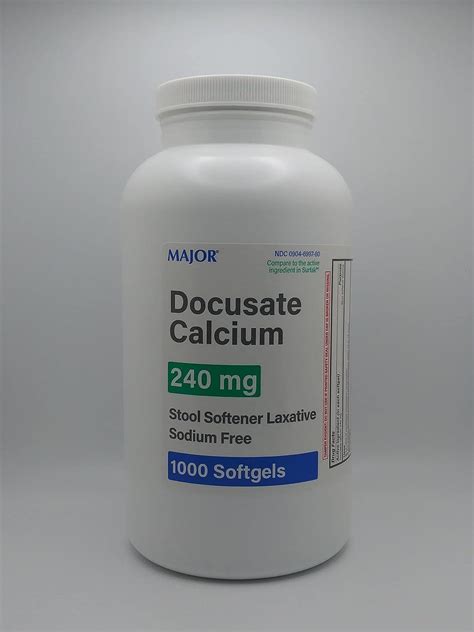Major Pharmaceuticals Docusate Calcium 240mg Stool Softener Laxative ...