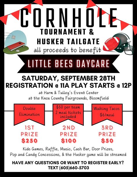 Cornhole Tournament & Husker Tailgate, Harm and Tulleys Event Center ...