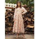 White Pink Hand Block Printed Cotton Angrakha Suit - Set of 3