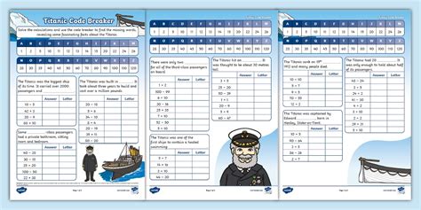 👉 Titanic Code Breaker Activity Sheet - Twinkl - KS1