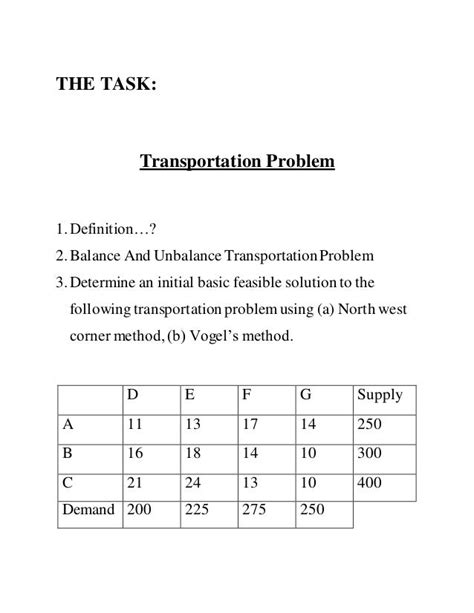 Image result for Transportation Problem in Operation Research Tutorials